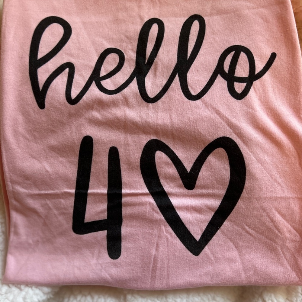 Bella Canvas Pink Graphic Tee 40th Birthday
